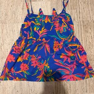 J. Crew Blue Dress with Colorful Floral Accents